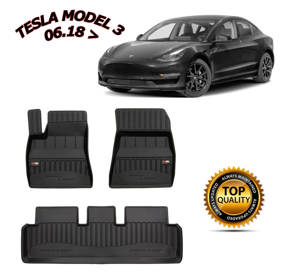 TIPSKI GUMENI PREMIUM 3D TEPISI ZA TESLA MODEL 3 06.18- 